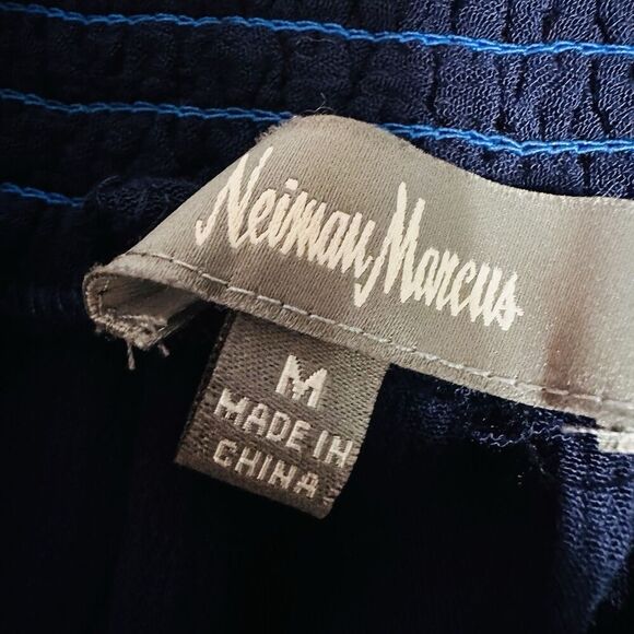 Neiman Marcus Embroidery Floral Peasant Cottagecore Boho Blue SZ M Long Sleeve - Picture 9 of 10